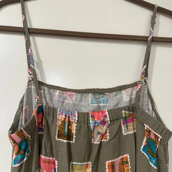 🎨Petal & Pup Postcard/Stamp Printed Maxi Dress - Picture 6 of 10